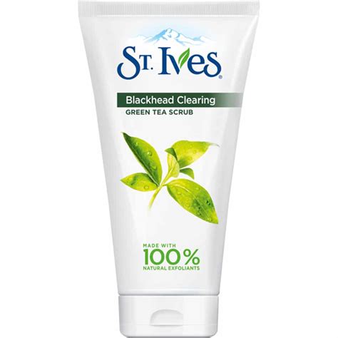 Experience the satisfaction as it unclogs dirt and oil from pores for clear, radiant skin. St. Ives Blackhead Clearing Green Tea Scrub 150ml - The ...