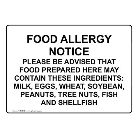 Top 9 Food Allergy Notice Home Previews