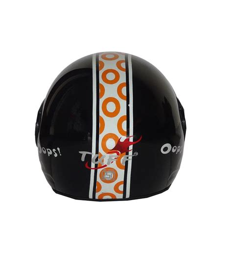 Tuff Helmet Open Face Oops Orange Rings Glossy Black For Men