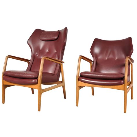 Set Of Two Bovenkamp By Aksel Bender Madsen Easy Chairs Circa 1950