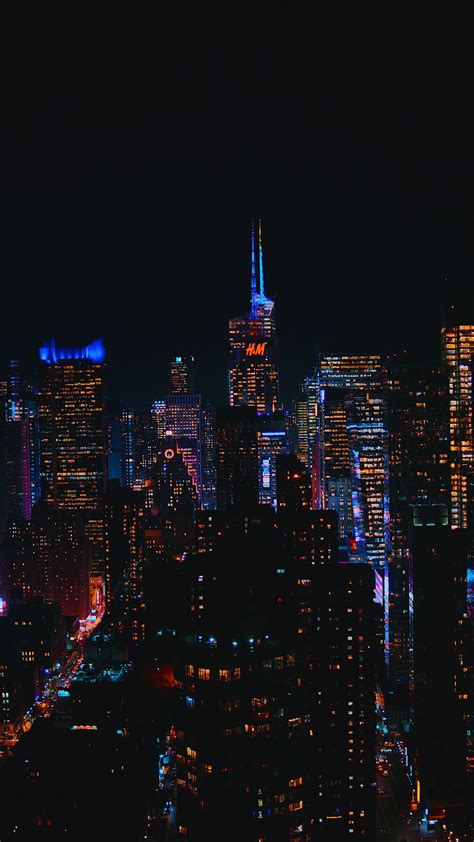 Download Wallpaper 1080x1920 Night City City Lights Buildings