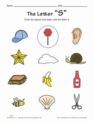 Here is a list of descriptive words that begin with letter h. Things that Start with S! | Worksheet | Education.com ...