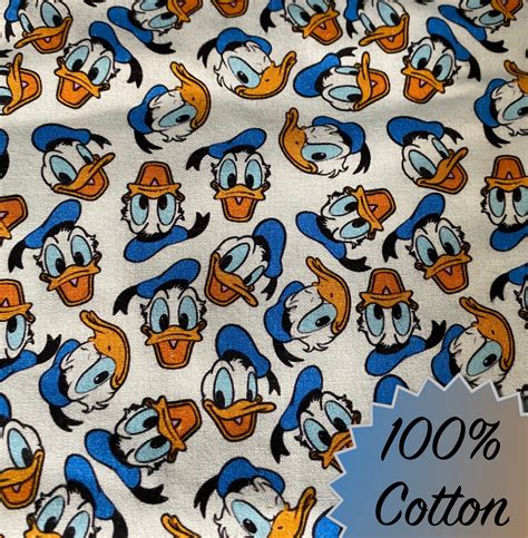 Disney Donald Duck Collage Print Fun Cotton Fabric 14 Etsy