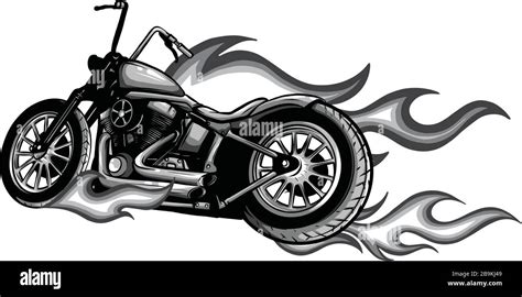 Flaming Bike Chopper Ride Front View Vector Stock Vector Image And Art