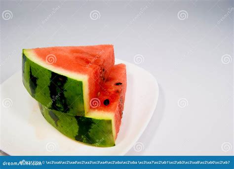 Fillet Of Sweet Watermelon In Japan Production Stock Image Image Of