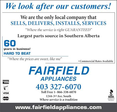 Fairfield Appliance 1244 3rd Avenue S Lethbridge Ab