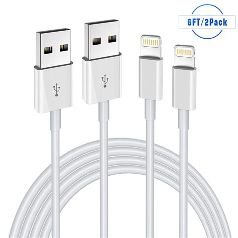 Iphone Charger Cable Apple Mfi Certified 2pack 6ft Lightning Cable