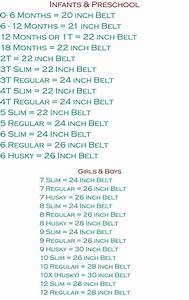 Kid 39 S Belt Conversion Chart