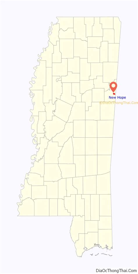 Map Of New Hope Cdp Mississippi