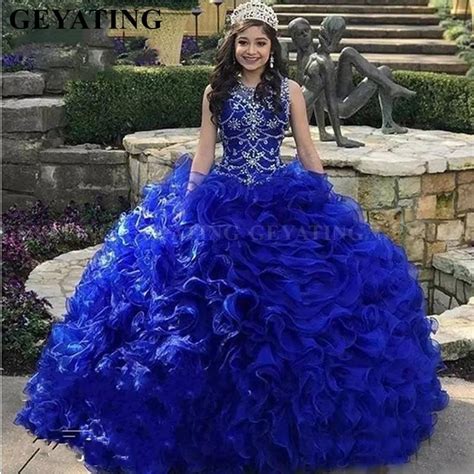 Sweet 16 Birthday Royal Blue Ball Gown Quinceanera Dresses 2019