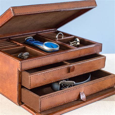 Personalised Leather Jewellery Box With Drawers By Ginger Rose