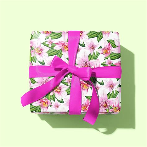 Floral Wrapping Paper Orchid Wrapping Paper Flowers T Etsy