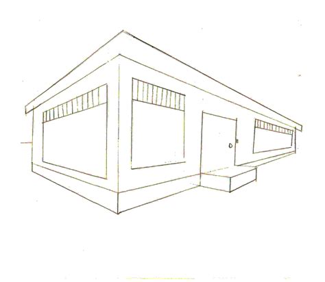 How To Draw A House In Point Perspective Step By Step Architecture