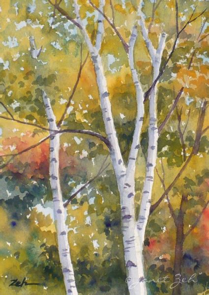 Zeh Original Art Blog Watercolor And Oil Paintings Paper Birch Trees
