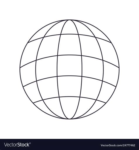 Globe With Lines Isolated Icon Royalty Free Vector Image