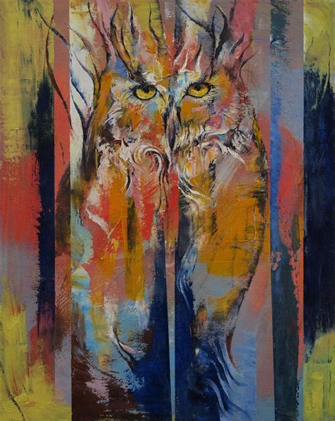 Owl 16x20 Original Wildlife Abstract Bird Art Oil