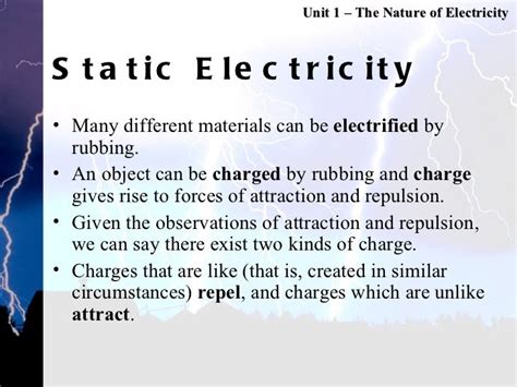 Unit 1 Static Electricity