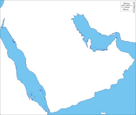 Arabian Peninsula Blank Map
