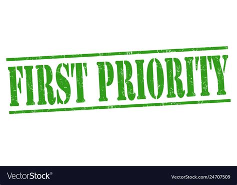 First Priority Sign Or Stamp Royalty Free Vector Image