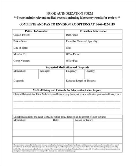 Prior Authorization Form Printable Pdf Download
