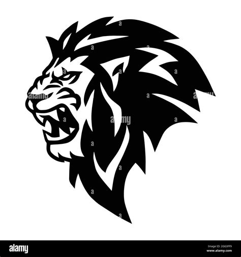Angry Lion Head Roaring Logo Vector Mascot Stock Vector Image And Art Alamy