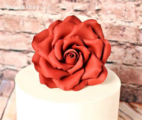 Gumpaste Rose Fondant Rose Rosedark Red Color Cake Gum Paste Fondant