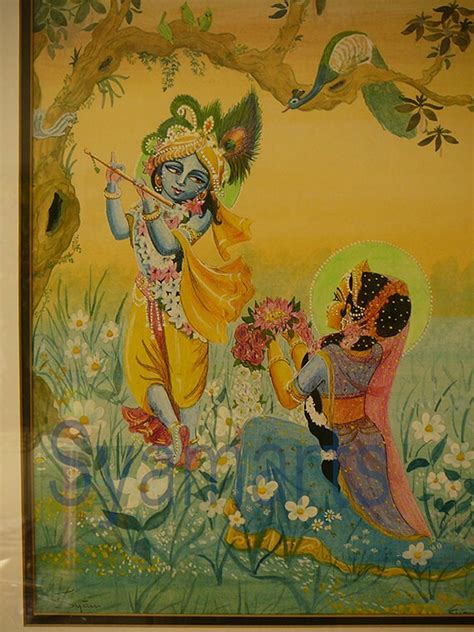 Divine Couple Radha Krishna Watercolour Painting Saffron Etsy