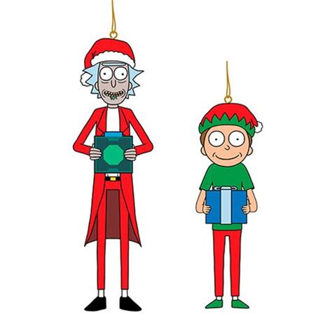 Rick And Morty Santa Blowmold Figural Ornament Set