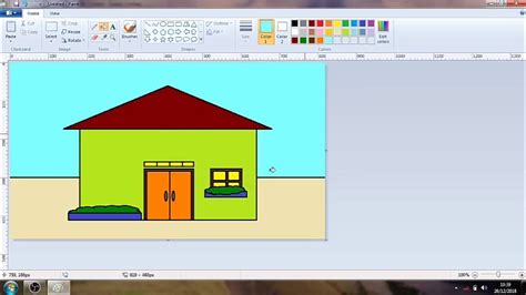 Cara Menggambar Rumah Sederhana Dengan Paint Youtube
