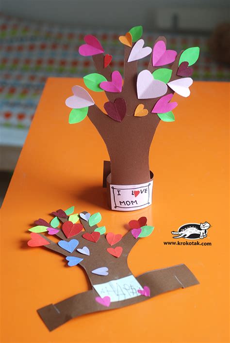 Colorful Flowering Tree Paper Craft Easy Mothers Day Diy Project For