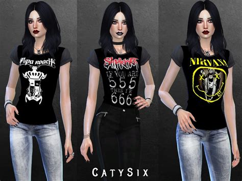 The Sims Resource Bands T Shirt X4 Catysix