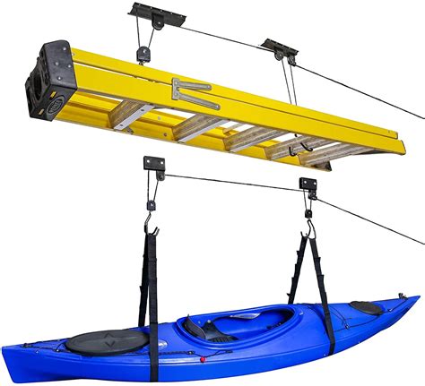 Kayak Hoist And Bike Ceiling Hoist Pulley System Garge Storage Hanger R
