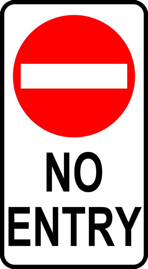 Pictures Of No Entry Signs Clipart Best