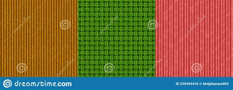 Textures Of Woven Fabric Corduroy And Knit Stock Vector Illustration