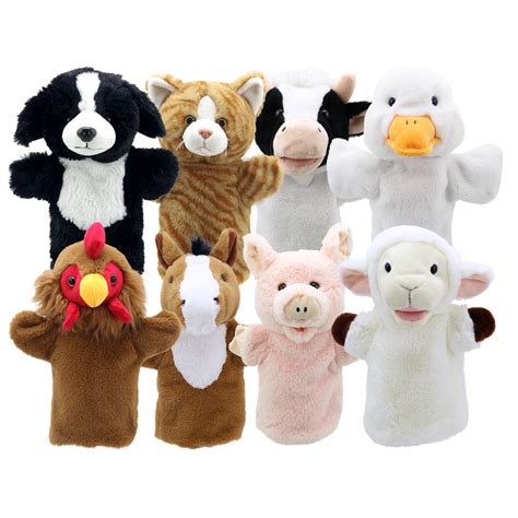 He1798005 Farm Animals Puppets Pack Of 8 Hope Education