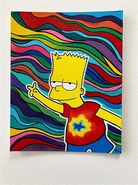 10x8 Bart Simpson Psychedelic Style Etsy