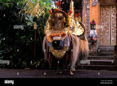 Indonesia Bali Barong Dance Barong Mythological Animal Stock Photo
