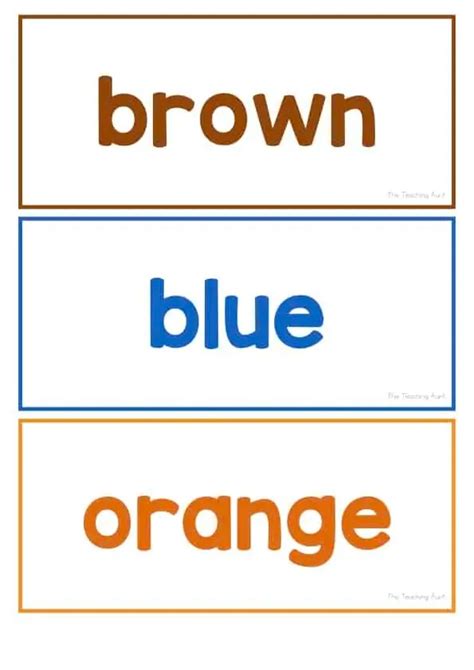 Color Words Flashcards Free Printable The Teaching Aunt