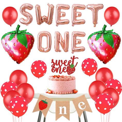 Buy Strawberry 1st Birthday Decorations Berry Sweet One Birthday Party