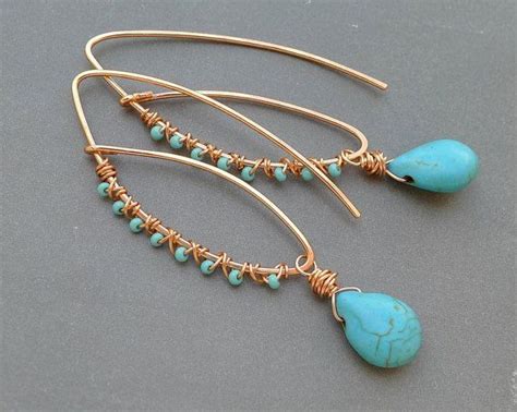 Copper Wrapped Turquoise Wire Wrapped Copper And Turquoise Howlite