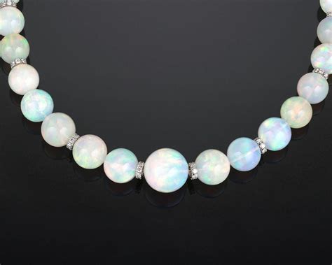 Graduated Opal Bead Necklace At 1stdibs Opal Beaded Necklace Opal