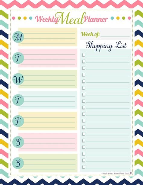Free Weekly Meal Planner Template Printable Templates