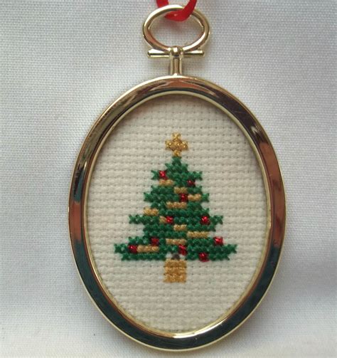 christmas tree ornament cross stitch decorated tree etsy cross stitch christmas ornaments