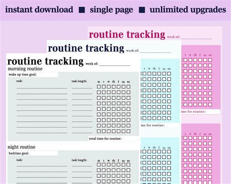 Printabledigital Routine Tracker Morningnight Routine Etsy