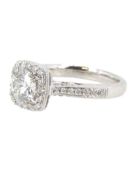 Custom 18kt White Gold Diamond Engagement Ring Diamond Exchange Usa