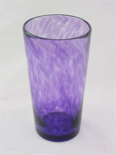 Purple Hand Blown Glass Drinking Tumbler By By Alisglassdesigns