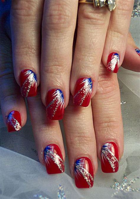 This peach nail art for summer. 15 Amazing 4th of July Fireworks Nail Art Designs & Ideas ...
