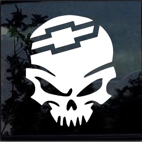 Punisher Skull Chevy Window Decal Sticker Made In Usa Automotive