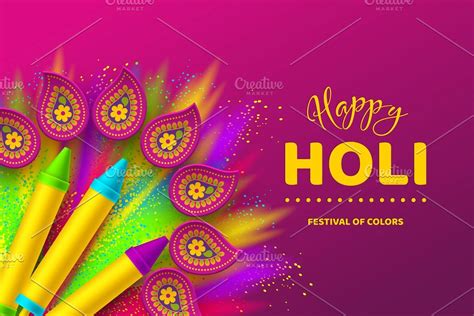 Happy Holi Colorful Banner For Sponsored Hinducelebrationcolors