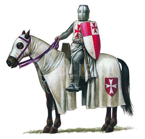 Crusader Knight On Horseback Renaissance Kingdom Of Jerusalem Knight
